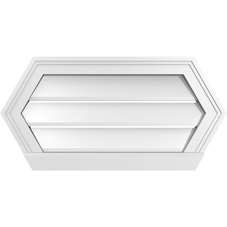 Ekena Millwork Half Round Surface Mount PVC Gable Vent: Functional, w/ 2"W x 2"P Brickmould Sill Frame, 26"W x 13"H GVPHR26X1303SF
